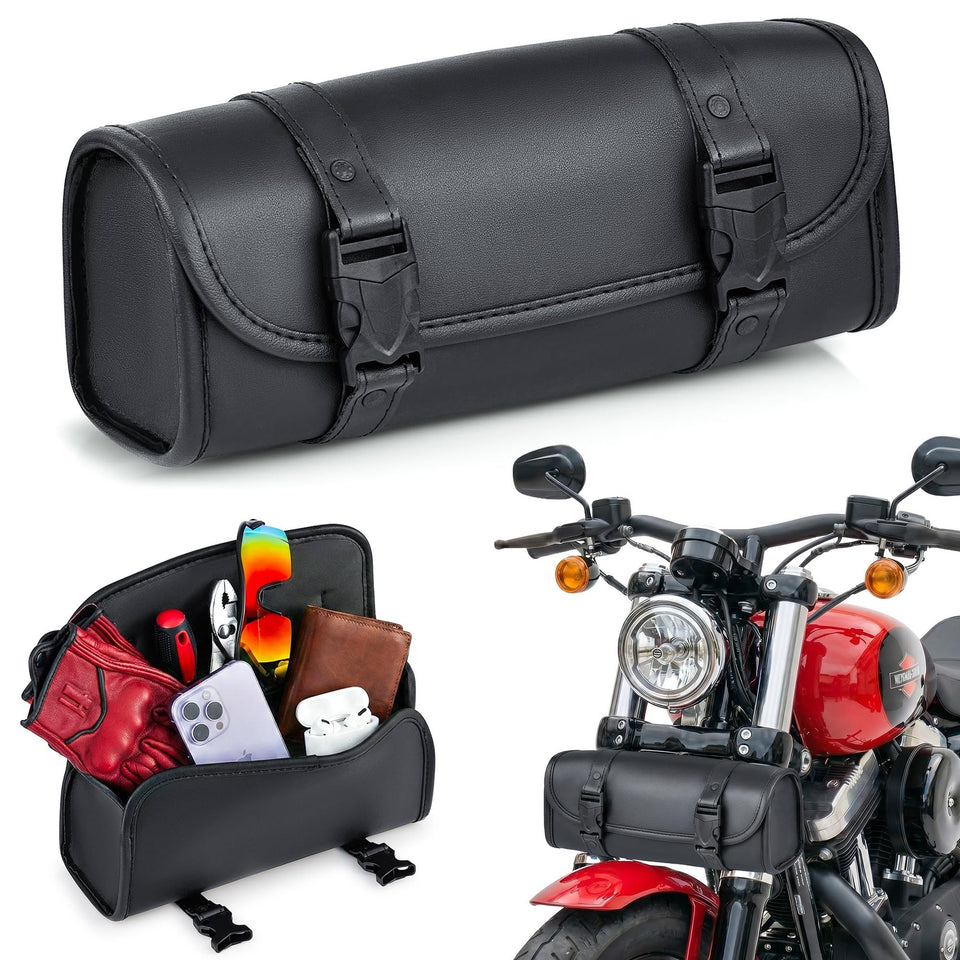 Nomad USA motorcycle tool bag on the front for quick-access tools