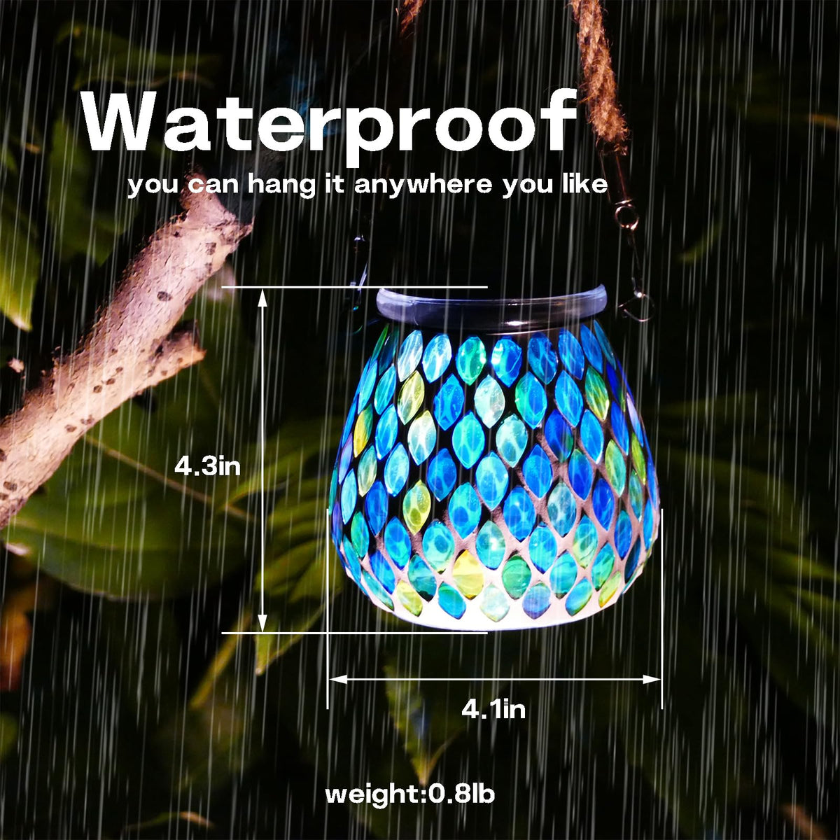 Nomoluke mosaic blue solar lanterns outdoor path light illuminates walkways