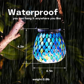 Nomoluke mosaic blue solar lanterns outdoor path light illuminates walkways