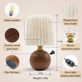 Nomoluke pleated table lamp shade linen diffuses warm light for cozy evenings.