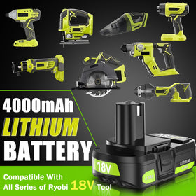 Nonbliep 2-pack shows Ryobi 18V compatibility label for broad tool support