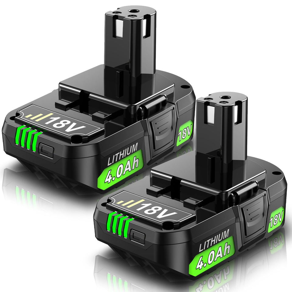 Nonbliep 2-pack 4.0Ah Ryobi battery front view showing compact 18V power
