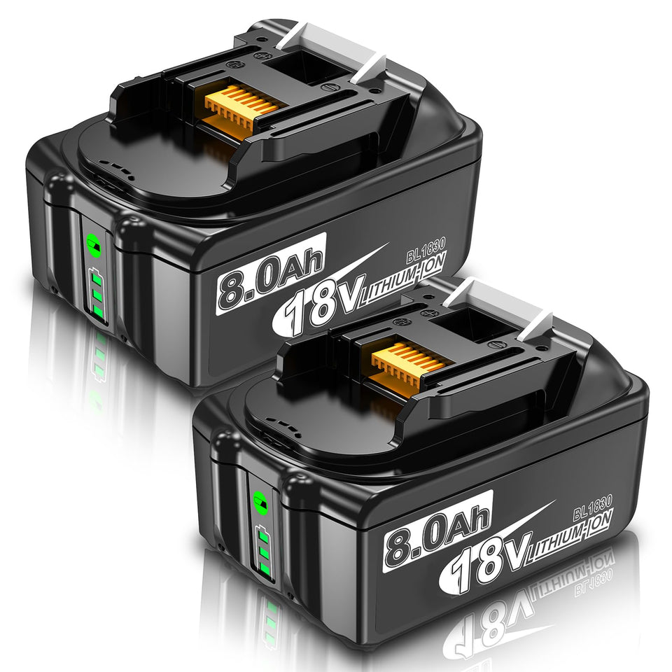Nonbliep 8.0Ah BL1860B pack powers Makita 18V tools for longer run time.