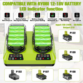 Nonbliep battery LED indicator shows remaining charge for smart charging