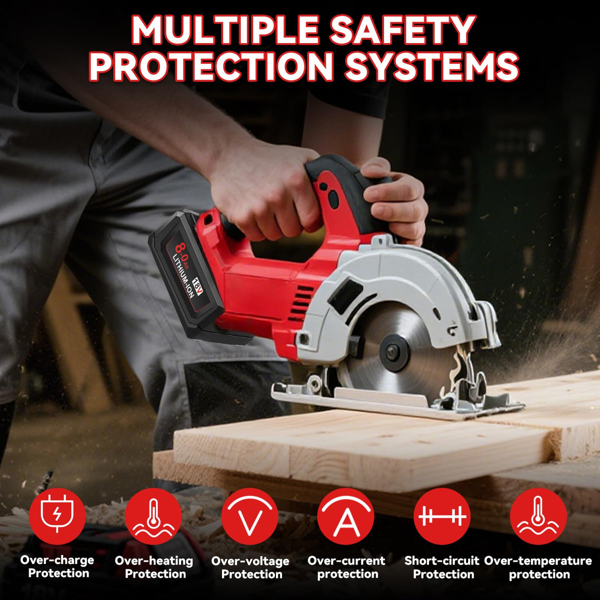 Nonbliep Milwaukee 18V battery connected to tool demonstrates reliable power delivery.