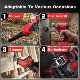 Nonbliep Milwaukee 18V battery unboxing pack showcases complete kit.