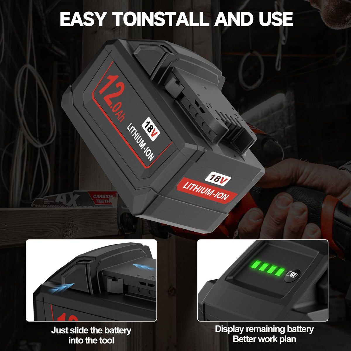 Nonbliep Milwaukee M18 battery charging compatibility note for Milwaukee tools.