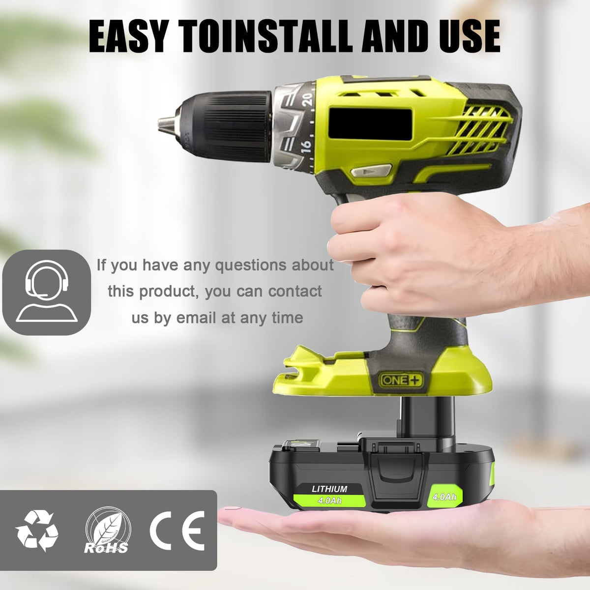 Nonbliep packaging shows two batteries and safety information for easy replacement