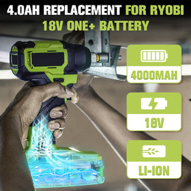 Nonbliep Ryobi 18V ONE+ dual charger enabling fast recharging