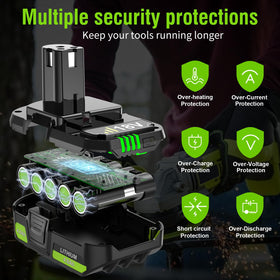 Nonbliep charger compatibility image emphasizes flexible recharge options for Ryobi One+