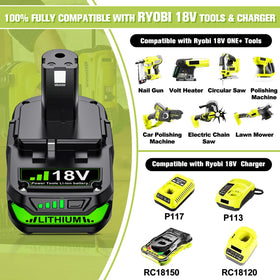 Nonbliep safety certified Ryobi 18V battery for reliable performance