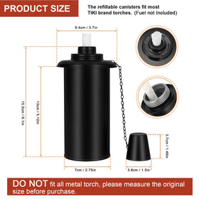 Nonley refillable torch canister showing rust-resistant metal and durable design for outdoor use.
