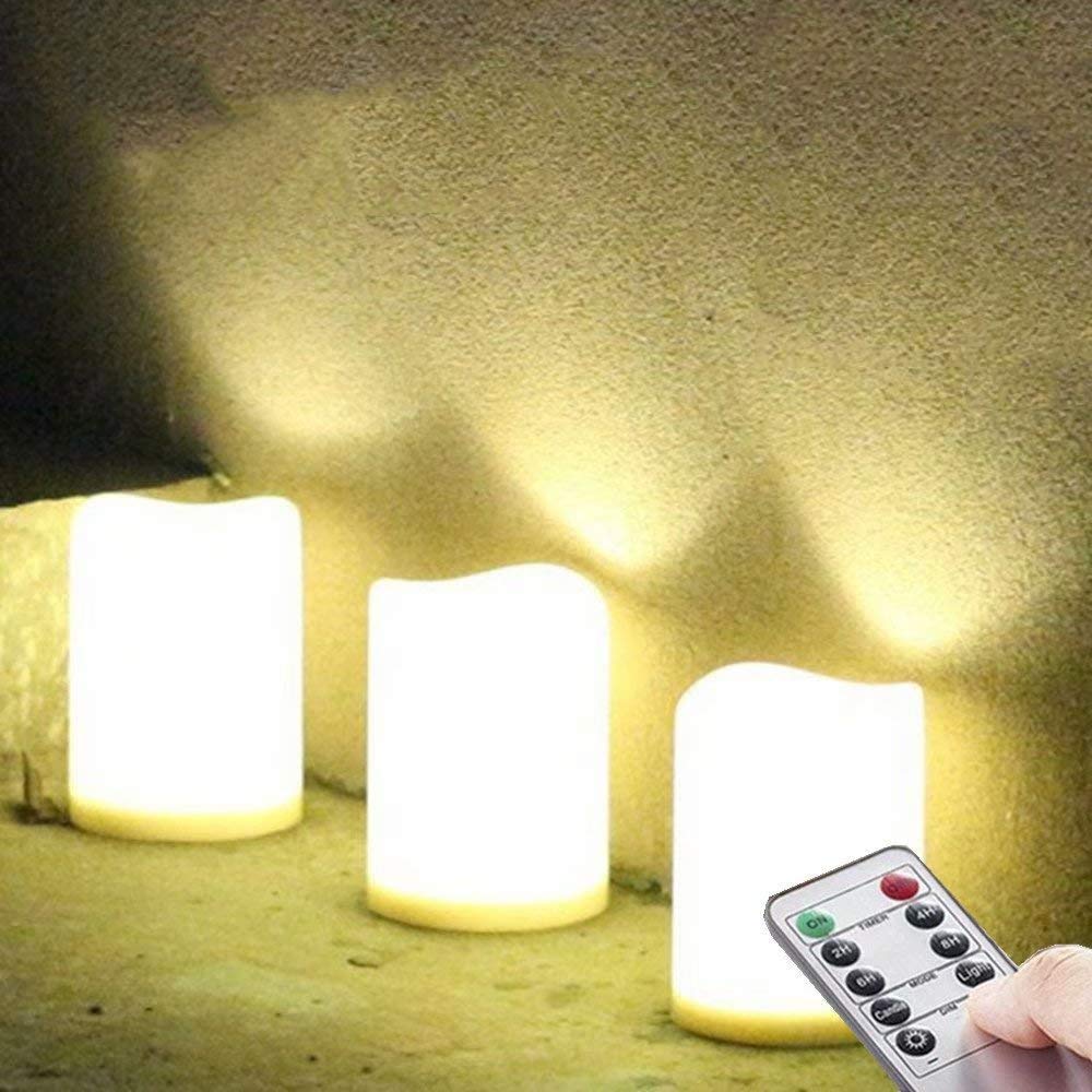 NONNO&ZGF outdoor candles 3x4 pack illuminate patios with safe, weatherproof glow.