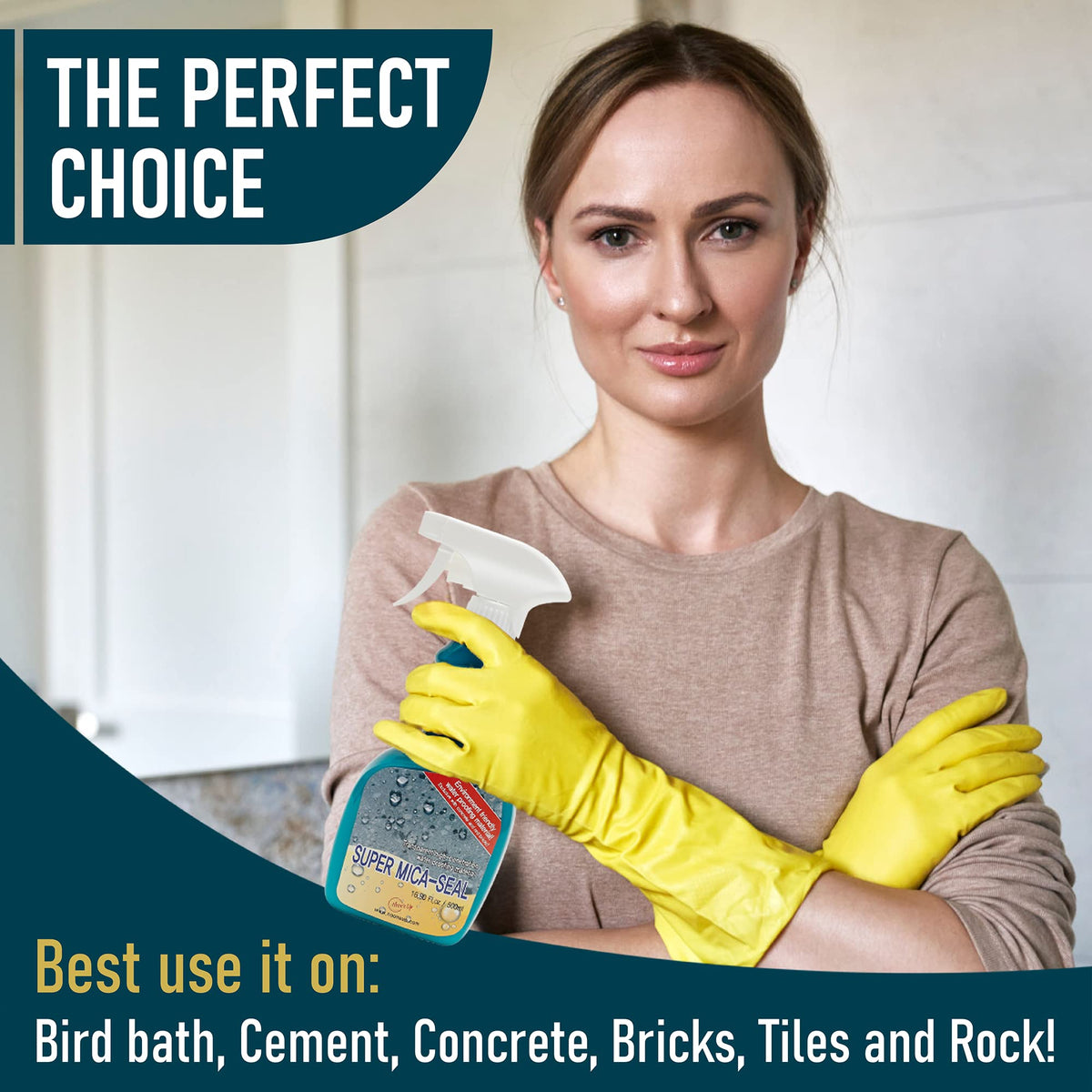 Outdoor stone surface protected by NOON'S UP Super Mica-Seal.