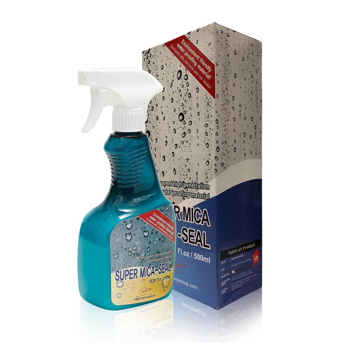 NOON'S UP Super Mica-Seal spray bottle ready for outdoor sealing.