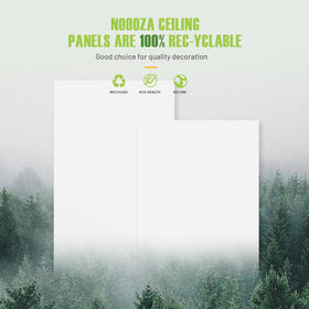 Noooza square-edge tiles cut smoothly for precise ceiling fits.
