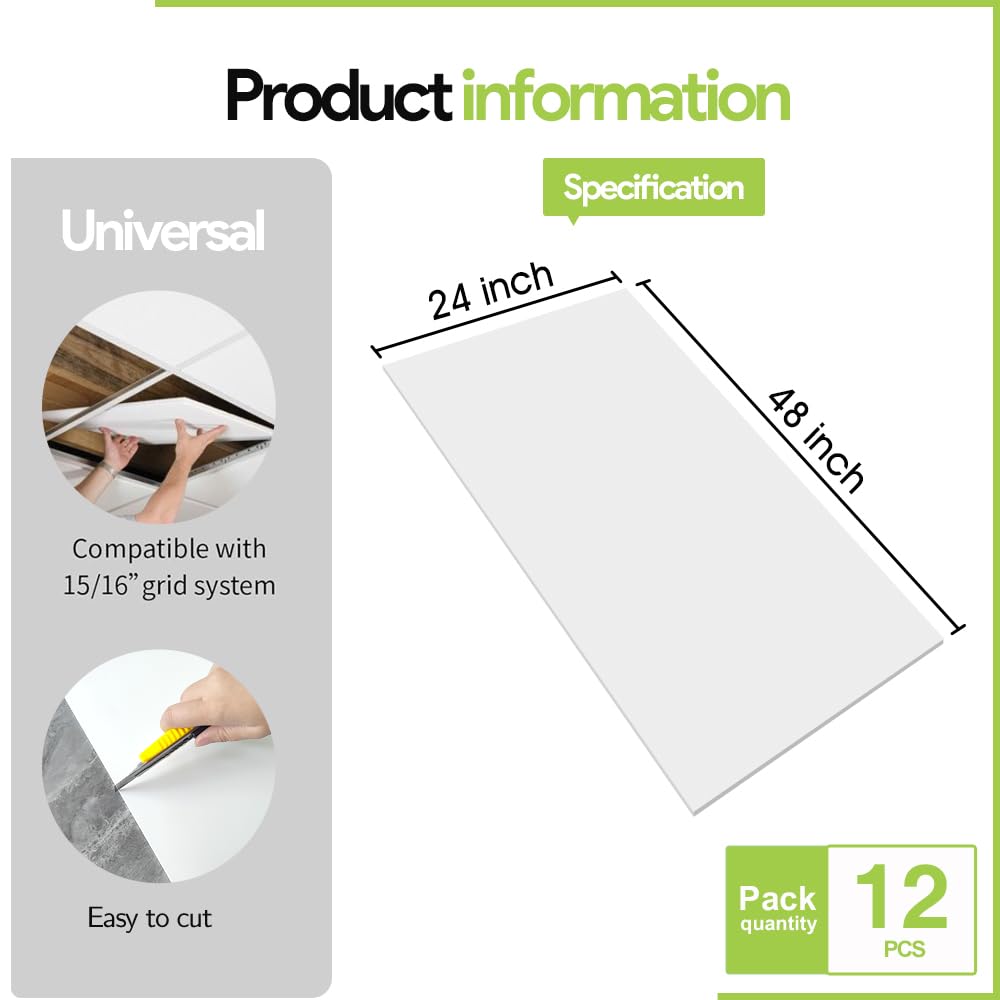 Noooza washable ceiling tiles are easy to wipe clean and maintain.
