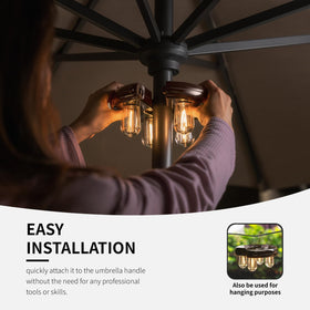 NORA·GIFT four-bulb system delivers adjustable brightness for gatherings.
