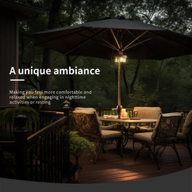 NORA·GIFT outdoor umbrella light over dining setup for al fresco meals