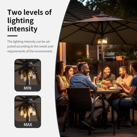NORA·GIFT soft warm glow from patio light creates a relaxed outdoor vibe