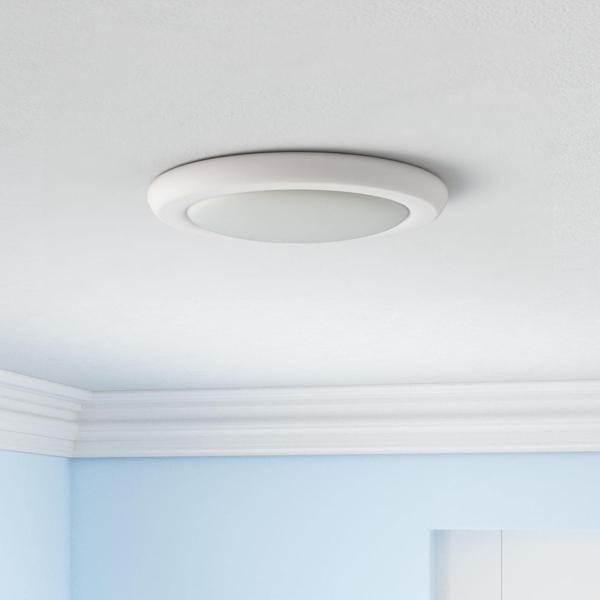 Nora Lighting NLOPAC-R650930AW dimmed setup demonstrates compatible dimming for ambiance.