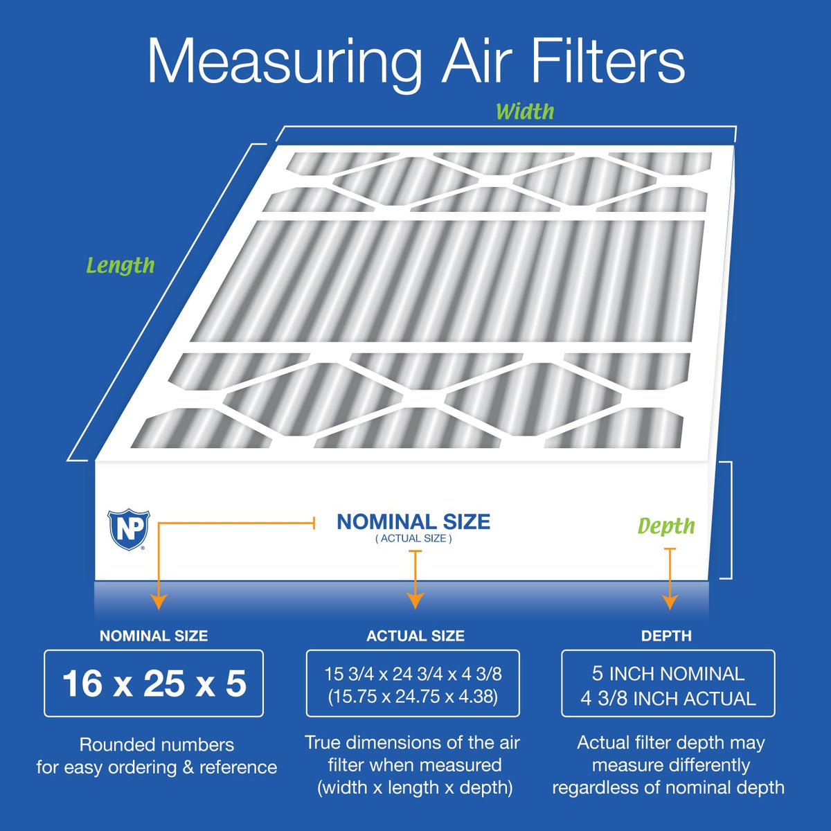 Actual size illustration showing 15-3/4 by 24-3/4 by 4-3/8 inches for precise fit