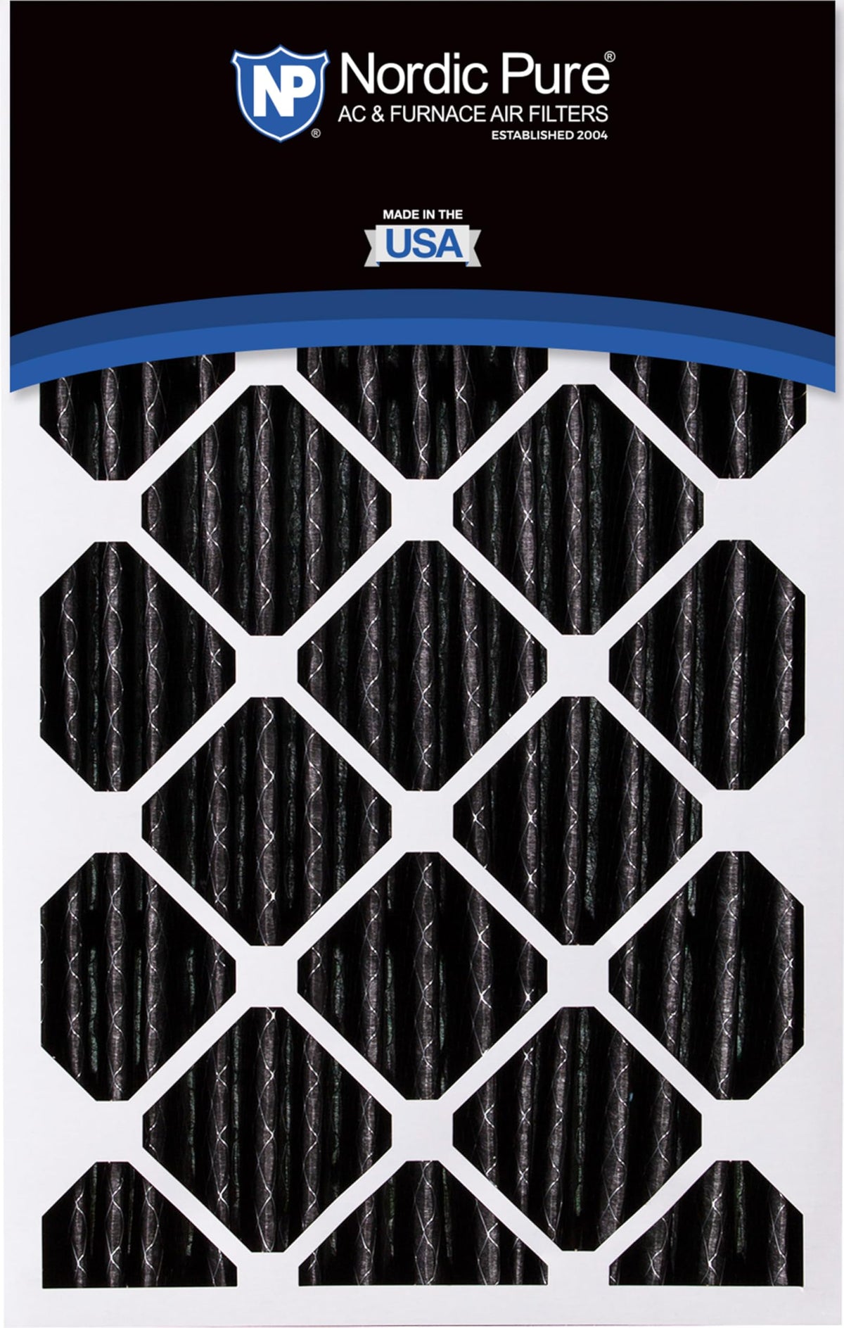Nordic Pure metal mesh support reinforces pleats for stability.