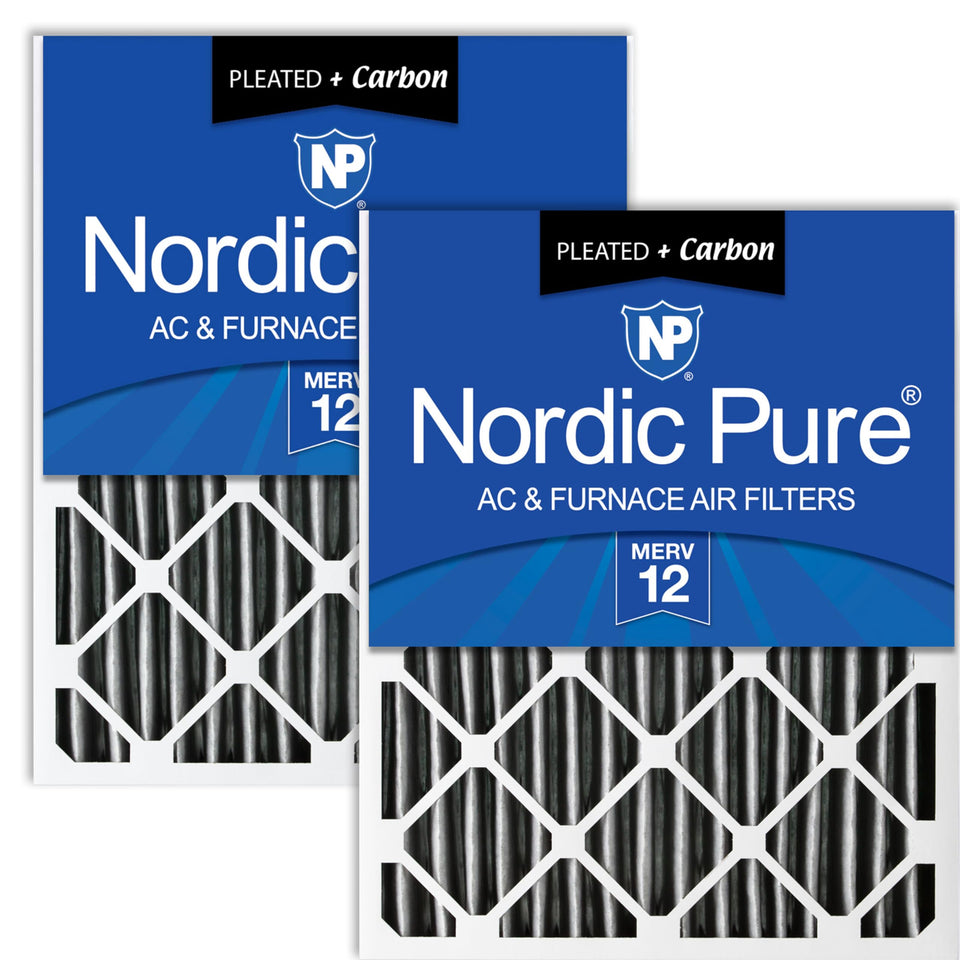 Nordic Pure 20x25x4 pleated filter with carbon improves airflow and odor control.