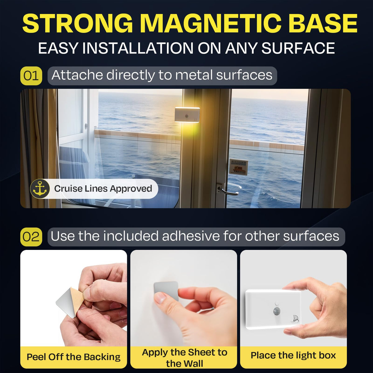 Nordmoose three-pack motion sensor night light for hands-free hallways