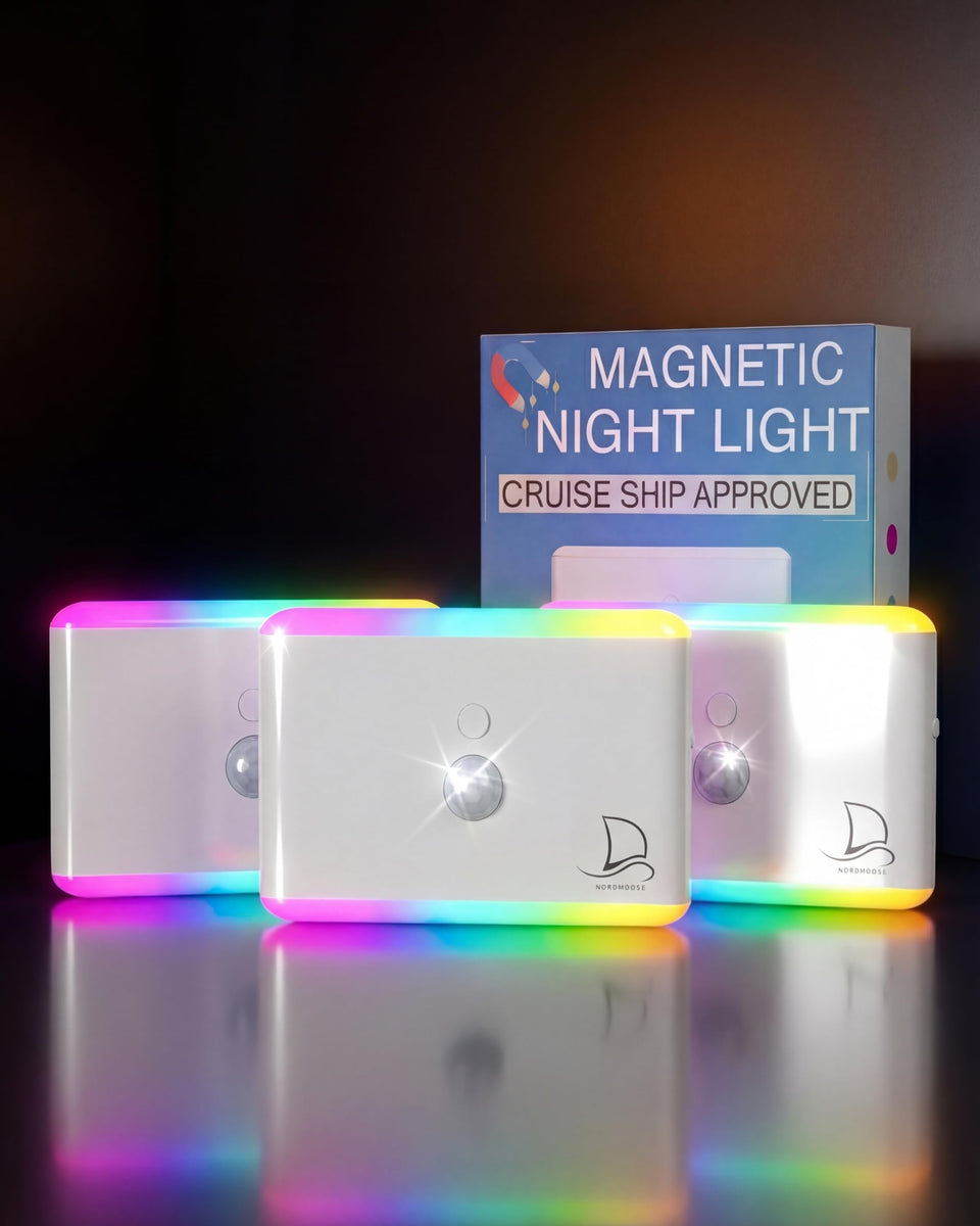 Nordmoose cruise night light attached to metal surface for cabin illumination