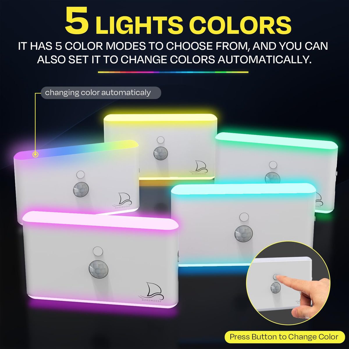 Nordmoose RGB color-changing night light with mood lighting