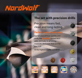 NordWolf 1/4 inch hex shank detail for quick-change chucks