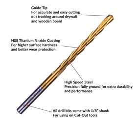 NordWolf HSS drywall bits provide fast, precise cuts on drywall surfaces.