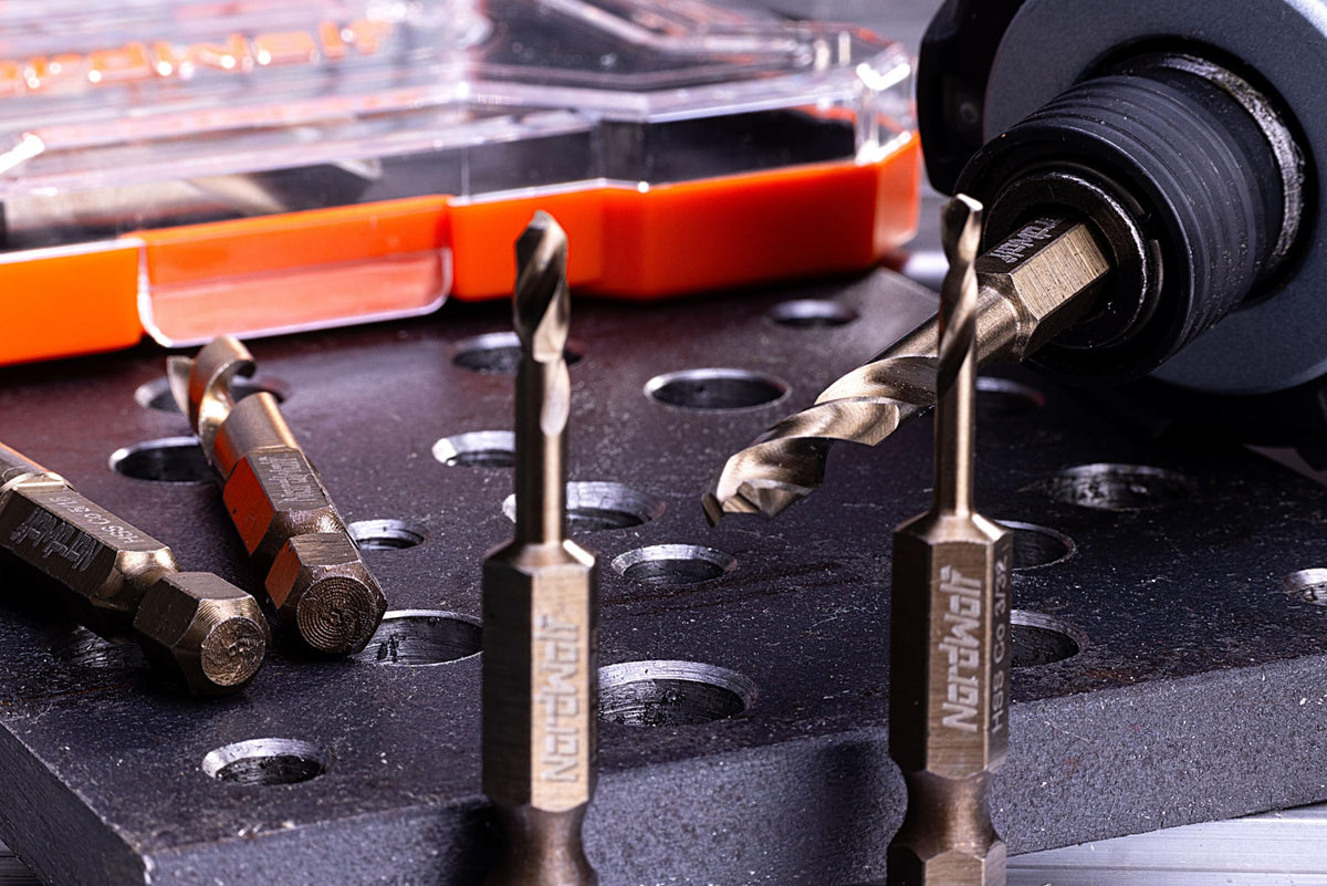 NordWolf workshop scene with stubby bits ready for tight-space projects
