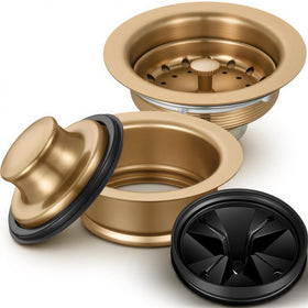 Norme disposal flange assembly in stainless steel for reliable, quick drainage under the sink.