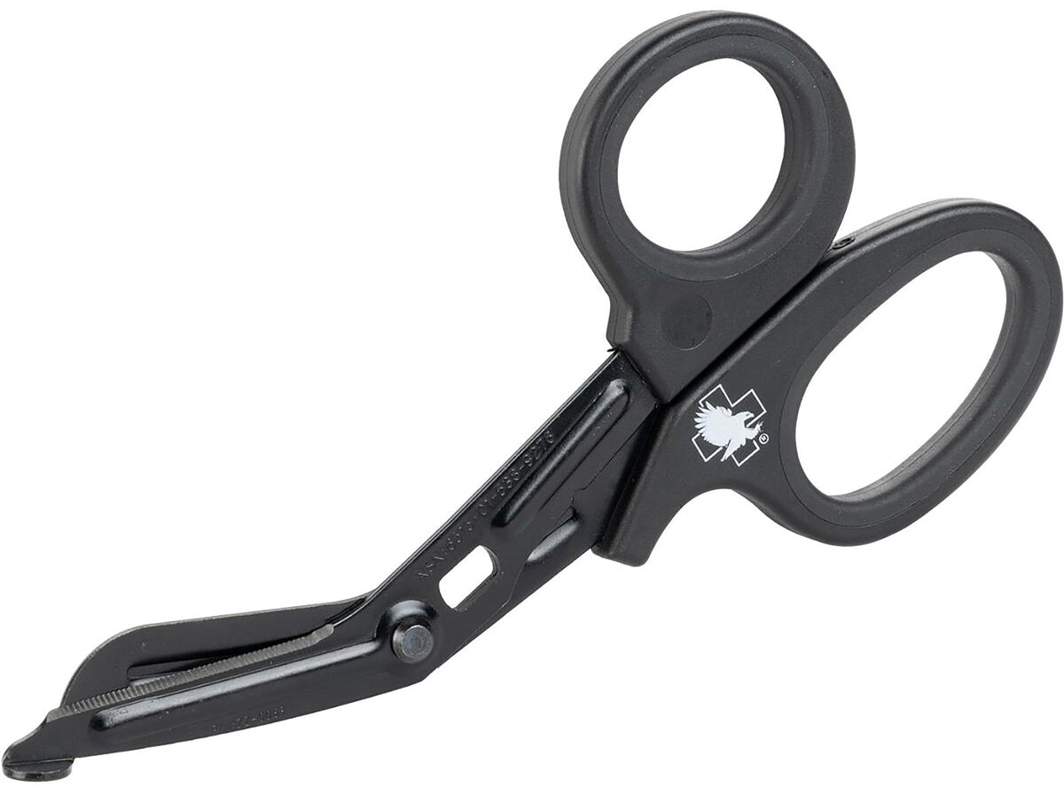 North American Rescue trauma shears 7.25 inch black with premium stainless steel for tough materials.