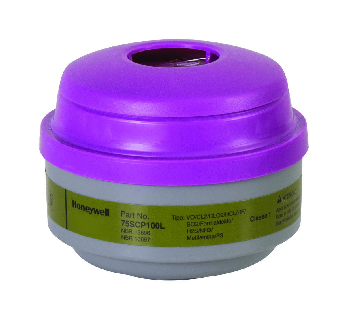 NORTH Defender multi purpose cartridge with P100 filter olive magenta front view for vapor and particulate protection