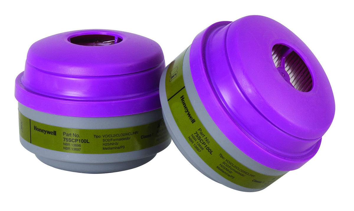 NORTH Defender P100 cartridge pack shot shows replacement filter for half mask or full facepiece