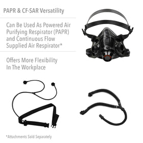 NORTH Honeywell 7700-series half mask silicone respirator chin support enhances stability.