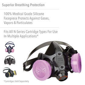 NORTH Honeywell 7700-series half mask silicone respirator cradle suspension for mobility.