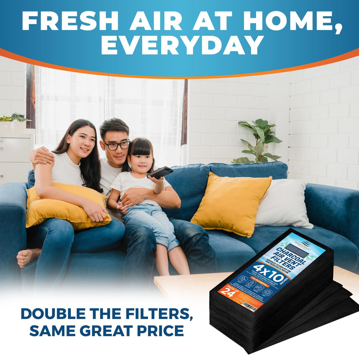 Northwest Enterprises 24-pack vent filter supports ongoing freshness.