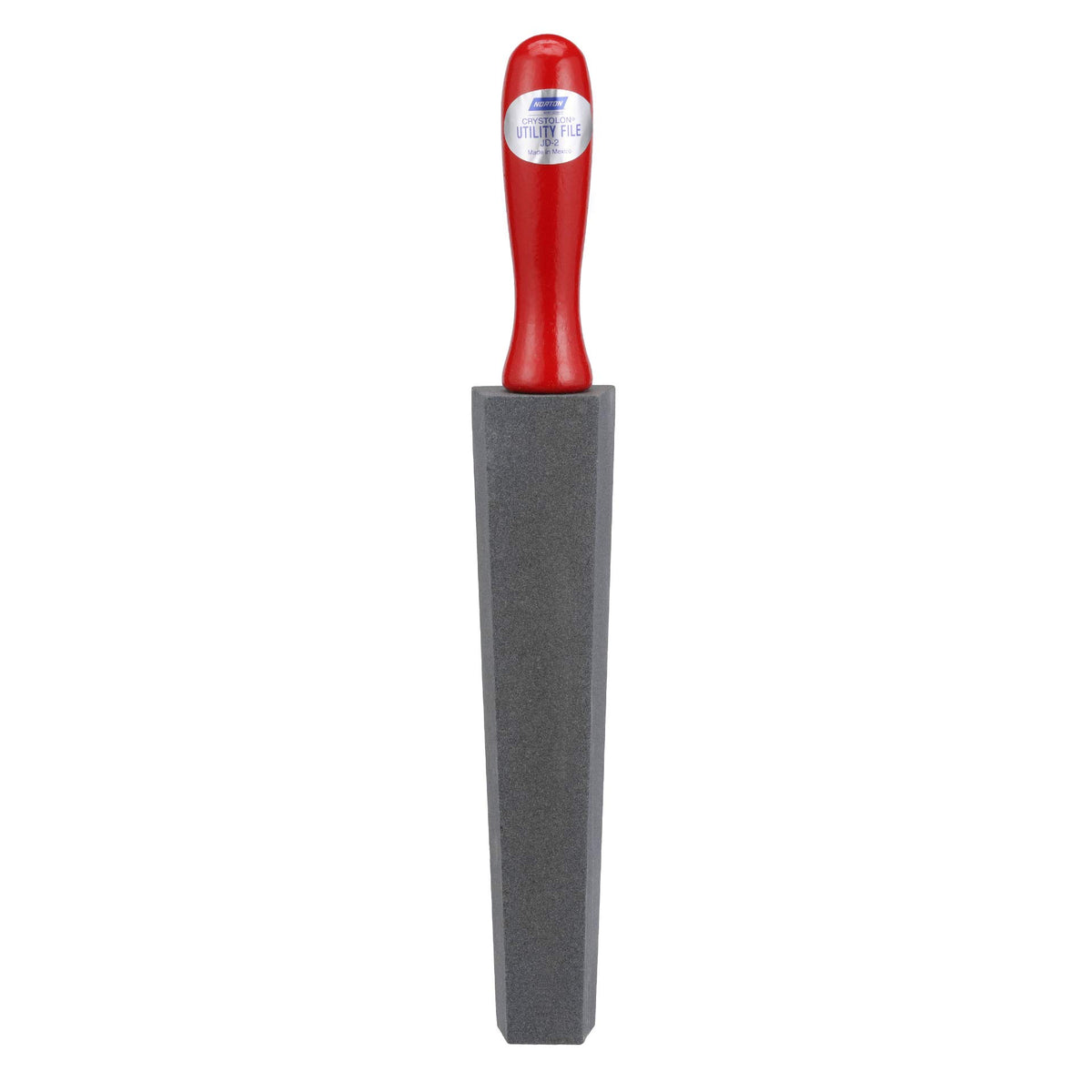 Norton Crystolon utility file with wooden handle sharpens rugged tools safely on site