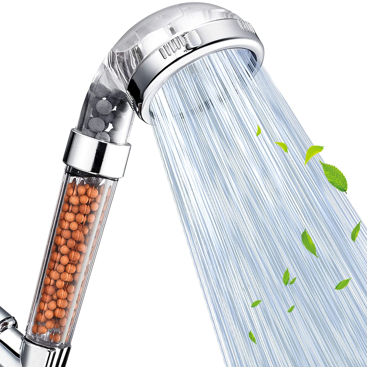 NOSAME shower head filtration close-up showing purity and smoother skin benefit