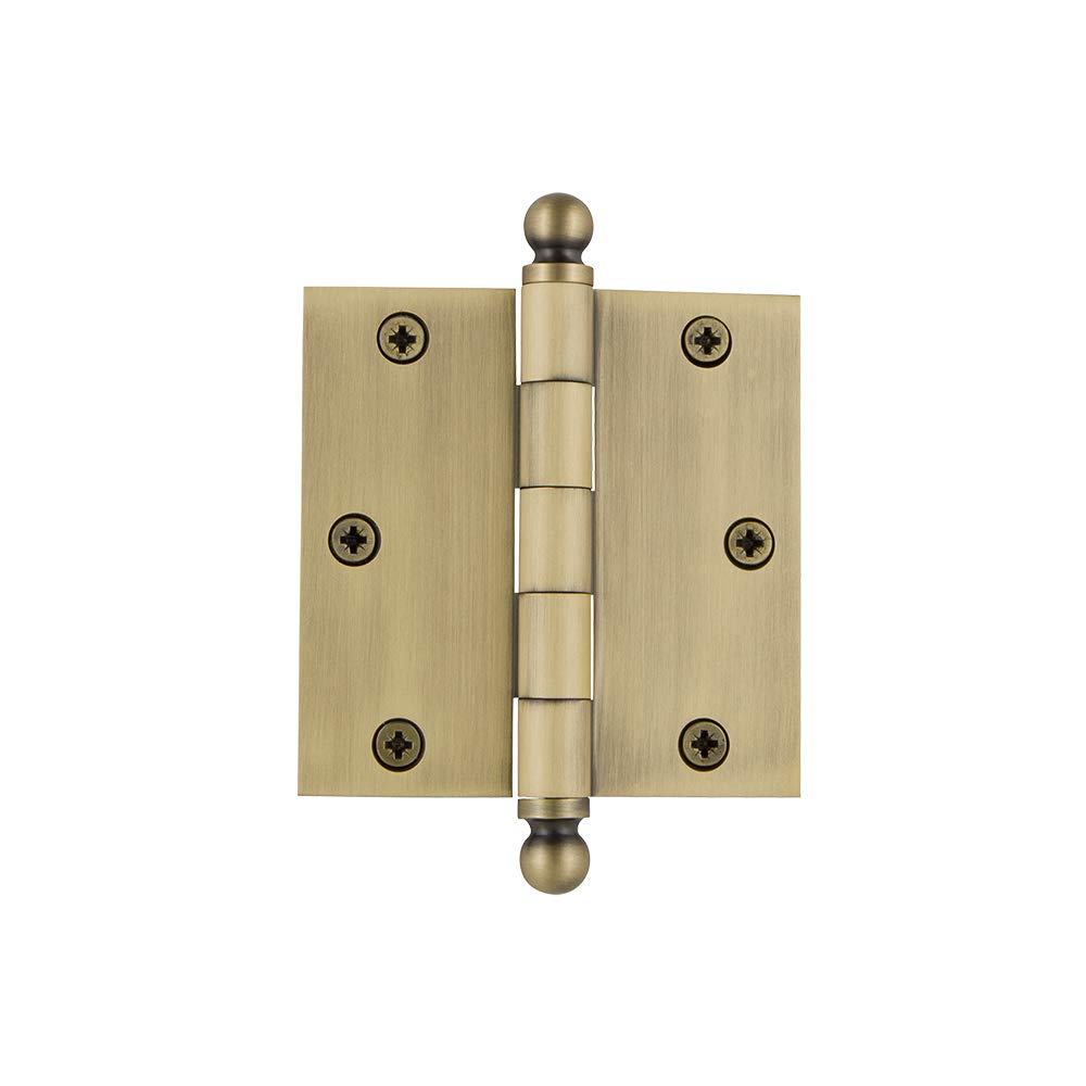 Nostalgic Warehouse ball-tip hinge with square corners enhances decor and smooth door movement