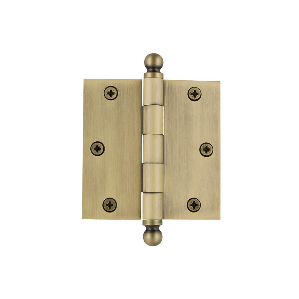 Nostalgic Warehouse ball-tip hinge with square corners enhances decor and smooth door movement