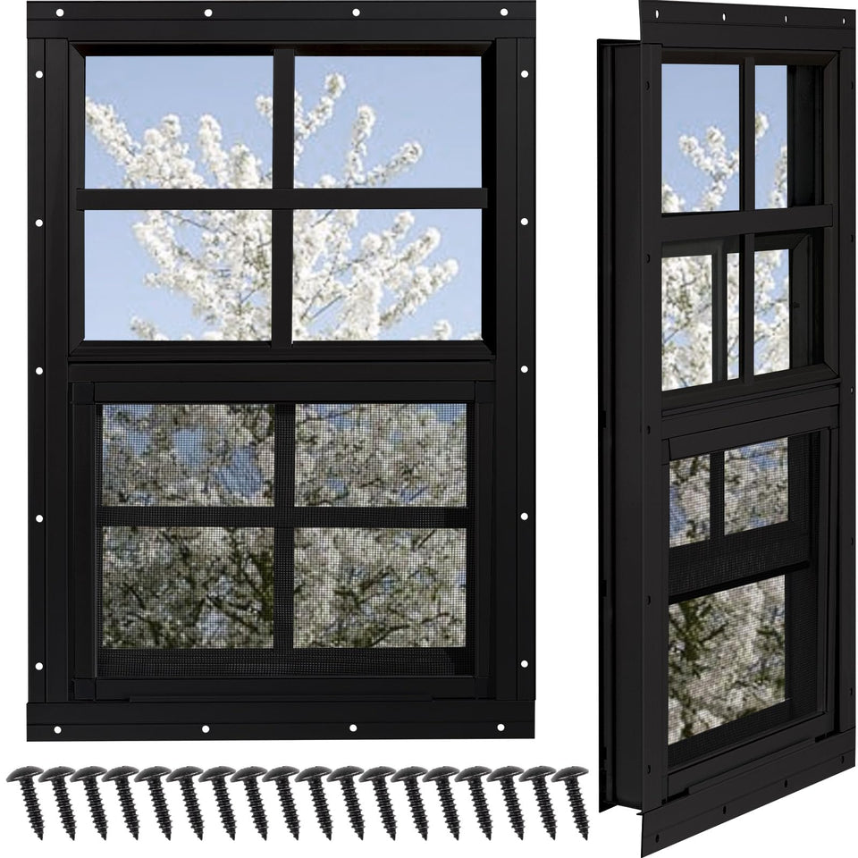 NOTASA 18x23 inch shed window with tempered glass for bright, dry storage