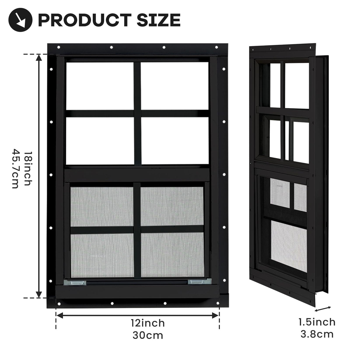 NOTASA flush-mounted shed window profile blending with exterior walls