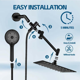 Nottia dual-mode shower control switches between rainfall and handheld spray.