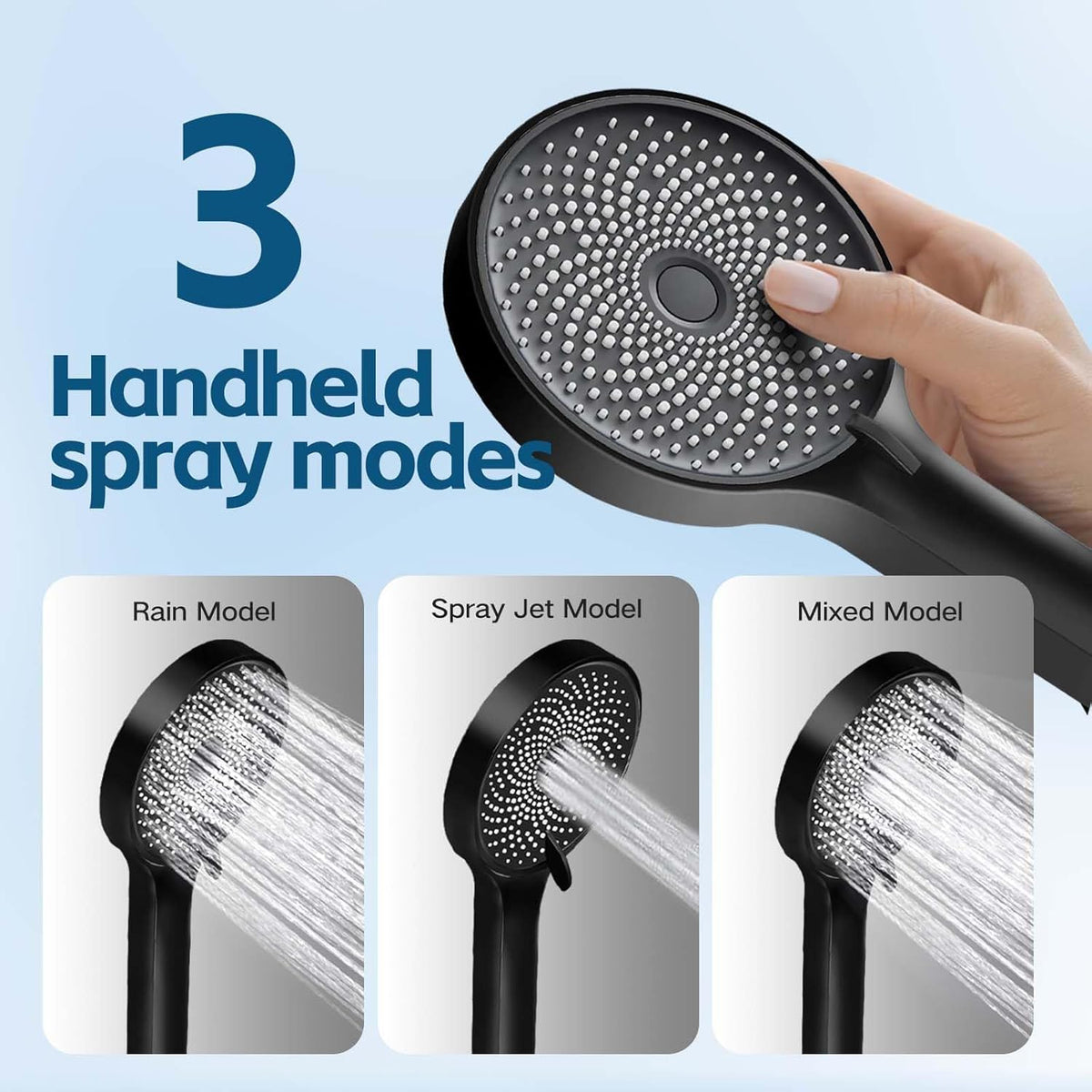 Nottia soft silicone nozzles resist lime scale for easy cleaning.