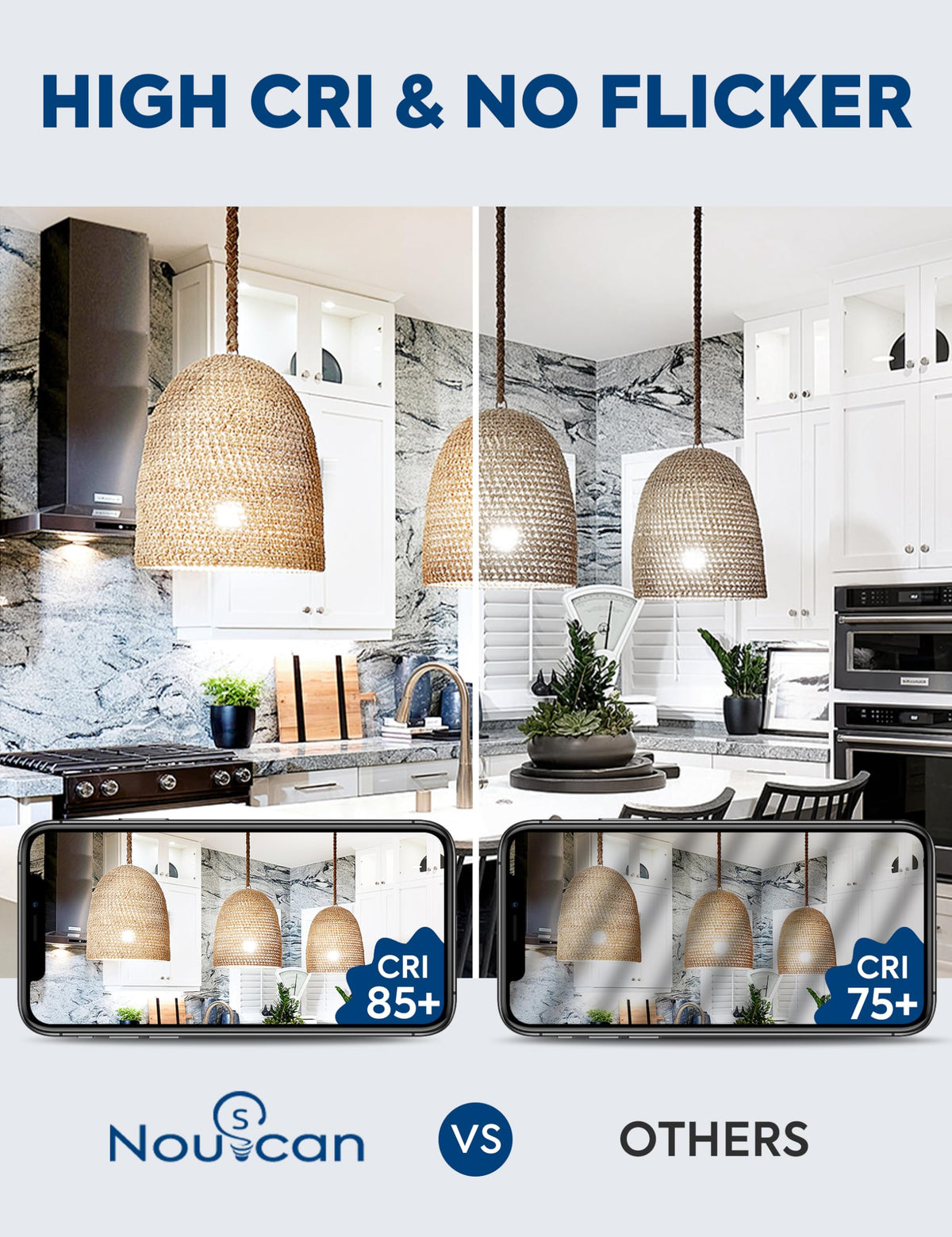 Nouscan LED bulb with E26 base demonstrating easy installation